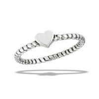 Sterling Silver Heart Promise Love Ring Bind Solid Band Jewelry Female Male Unise Size 6