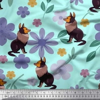 Копринени листа от тъкани Soimoi, плат за анимационен филм за флорален и вълк край двора