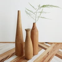 Незаключена празна дървена ваза Цветя ваза Ръчно изработена естествена цветна контейнер DIY ПАРТИЦИИ ЗА РЪК