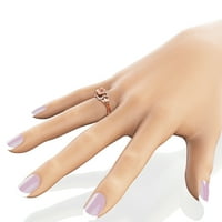 Естествен морганит розово злато в годежен пръстен