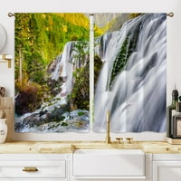 Lumento 1-двойка слот горен кухненски шал водопад отпечатана къса завеса за прозорец 28 Ширина половин прозорец Стил на драпиране- W: 28 H: 47 * Панели