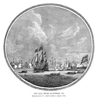 Англия: Военноморски преглед, 1773. N'the Naval Review в Spithead, 1773. ' Гравиране след печат, 1774. Печат на плакати от