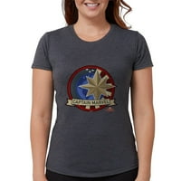 Cafepress - Тениска на капитан Marvel - тениска с тримесечни тримесечи