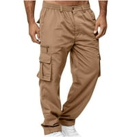 Cllios Мъжки товарни панталони големи и високи работни панталони на открито военни панталони удобни къмпинг товарни панталони много джобове
