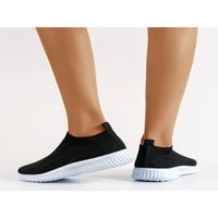 Дамски атлетични маратонки за обувки за обувки се приплъзват върху обувки за ходене Дами леки течащи маратонки жени дишащи черни 7