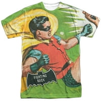 Класически телевизионен сериал Batman Retro Robin Fighting Back Adult Front Print тениска