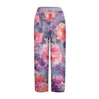 Розов нов пролет и лято женски лятен моден печат лек джобен джобни панталони панталони