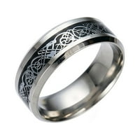 Обеци за колие Onhuon Accessories Ring Titanium Steel Dragon Ring със сребърен златен дракон от неръждаема стомана пръстен