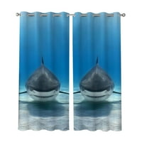 Животни светлини филтриране на прозорци Завест Луксозна стая Панел Панел Завеси акула Дома