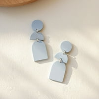 Toyella Pottery Clay Lacquer Texture Retro Girl Niche Travel Holiday Oblrings Sky Blue