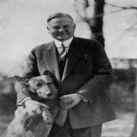 Президентът Хърбърт Хувър със своята история на белгийския овчар