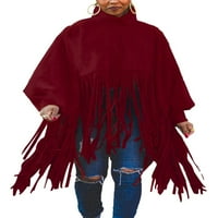 Lumento жени нос блуза с дълъг ръкав върхове солиден цвят пуловер ежедневни суичъри с висока шия вино червено 2xl