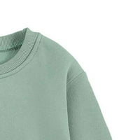 Суинчър за малко дете месеци- години момчета и момичета пуловер палто кръгла шия малък и среден детски пуловер солиден цвят руно отгоре зелени 6- месеца