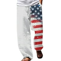 Мъже неприятни панталони Мен американски флаг Патриотични панталони за мъже 4 юли хипи харем панталони торбисти бохо йога ежедневна капка чатал чатал