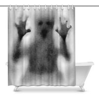 Хелоуин тема Shadow Demon, преструващ се, че преследва кошмарите къща декор душ завеса баня декоративна тъкан за баня завес комплект пръстени