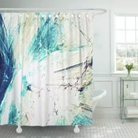 Абстрактно синьо и бяло движение композиция Модерна ярка футуристична баня декор за баня за баня душ завеса