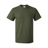 Памучен тениска с къс ръкав Военно зелено X-Голяма