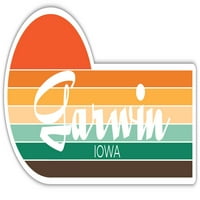 Garwin Iowa Sticker Retro Vintage Sunset City 70S Естетичен дизайн