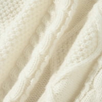 Imcute дамски есен зимен плетен жилетка с дълъг ръкав v шик бутон за печат надолу по джъмпер плетка