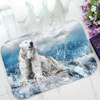 Белият полярен ловец на мечки на леда във вода капки домашен декор под размери за килим за килим