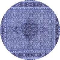 Ahgly Company Indoor Round Persian Blue Traditional Area Rugs, 4 'Round