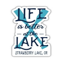 Ягодово езеро Орегон Сувенир Винил стикер с стикер за гребло 4-пакет