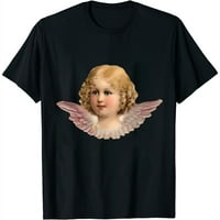 Chubby Angel с малки крила Графична тениска с къс ръкав, мека и модерна за лятото - женски върхове