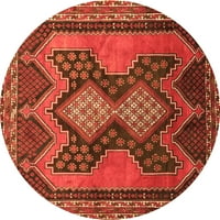 Ahgly Company Indoor Round Персийски оранжеви традиционни килими, 4 'кръг