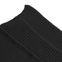 Жени Crewneck Scped пуловери капка дълъг ръкав Моден падане Голяма странична цепка Облечен плетен пуловер пуловер отгоре