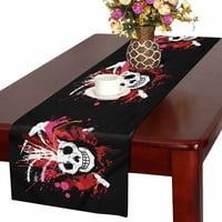 Splatter Skull Table Runner, пиратска маса за маса за сватба за декорация на банкет