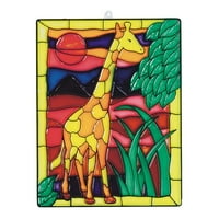 Комплект петна-кадър-сцена на жираф