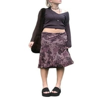 Женски естетически графичен печат Bodycon Midi поли с висока талия винтидж а-лайн дълъг молив пола y2k ретро улично облекло