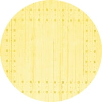 Ahgly Company Indoor Round Solid Yellow Modern Area Rugs, 7 'Round