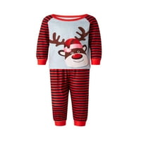 Diconna Baby Family Christmas Matching Sleepeear Cartoon Elk Print Съответстващ празник Коледа ивица пижами червени деца години