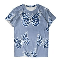 Дамски летни върхове Небрежни къси ръкави риза свободни удобни тениски блуза фракура