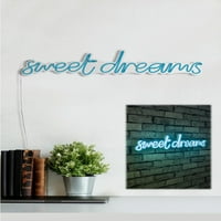 Sweet Dreams Neon Wall Sign Ръчно изработен персонализиран LED светлинен декор - синьо