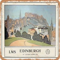 Метален знак - Edinburg LMS Vintage AD - Vintage Rusty Look