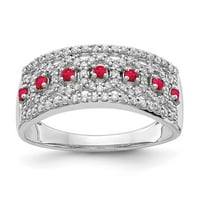 14k бяло злато Real Diamond & Ruby Fancy Ring