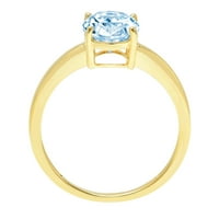 2.0ct овално изрязване на синьо симулиран диамант 18k жълто злато гравиране изявление Булчинска годишнина Ангажимент Сватбен пасианс Размер 5.5