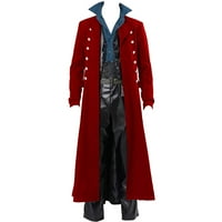 Penkiiy Mens Steampunk Gothic Vintage Windbreaker Coats Graduation Gifts Polyester Red on Clearance