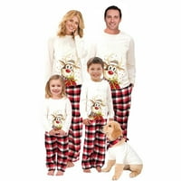 Коледна пижама за семейство сладки лосове елени от печат на кариране на семейство Xmas pjs съвпадащи комплекти празнични спални дрехи