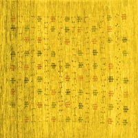 Ahgly Company Indoor Rectangle Abstract Yellow Contemporary Area Rugs, 8 '12'