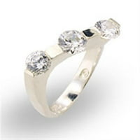 - Сребърен пръстен с високоплатен стерлинги с AAA клас CZ в Clear