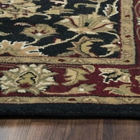 Alora Decor Sareena Black 9 '12' ръчно изпъстрена килим