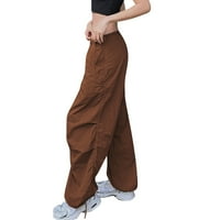 dtydtpe широки панталони за жени за жени модни реколта ниска талия индивидуализирана еластична талия регулируема губене