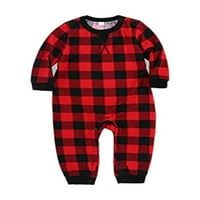 Семейни коледен PJS съвпадащи комплекти Red Plaid Christmas Matching Jammies за възрастни и деца празници коледни сънливи дрехи