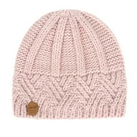 xiuh жени мода пазят топли зимни шапки плетена подгъвана шапка модни шапки розово