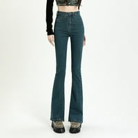 Дънки за гадже за жени Жан панталони за жени с висока талия тънки стрии прости и изискан дизайн Bluexs
