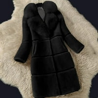 Tking Fashion Women Plus Size Winter Office Lady Fauxr палто женско облекло тънко яке - l