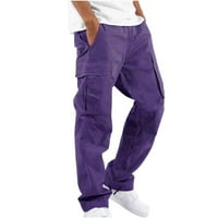 Мъжки военни джобове за теглене на джобове товарни панталони еластична талия спокойна пантария